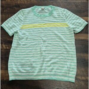 J. Crew Women's Cotton Short Sleeve Striped Sweater Size M